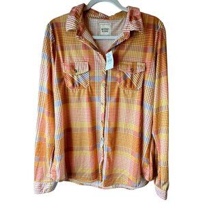 Modish Rebel Women X-Large Plaid Button-Up Shirt READ
